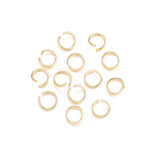 Jump Rings, Stainless Steel, Round, Open, 24K Gold Plated, 8x1mm - BEADED CREATIONS