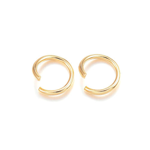 Jump Rings, Stainless Steel, Round, Open, 24K Gold Plated, 8x1mm - BEADED CREATIONS