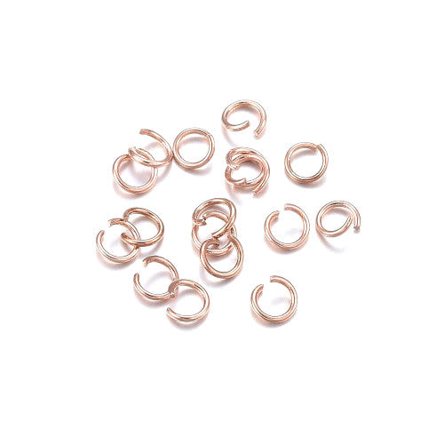 Jump Rings, Stainless Steel, Round, Open, Rose Gold, 4x0.6mm - BEADED CREATIONS