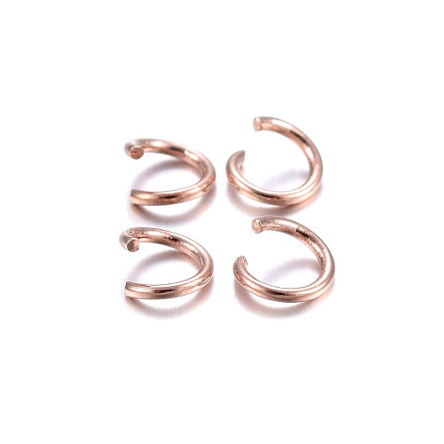 Jump Rings, Stainless Steel, Round, Open, Rose Gold, 5x0.7mm - BEADED CREATIONS