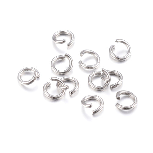 Jump Rings, Stainless Steel, Round, Open, Silver, 10x0.8mm - BEADED CREATIONS