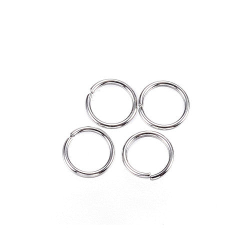 Jump Rings, Stainless Steel, Round, Open, Silver, 4x0.5mm - BEADED CREATIONS