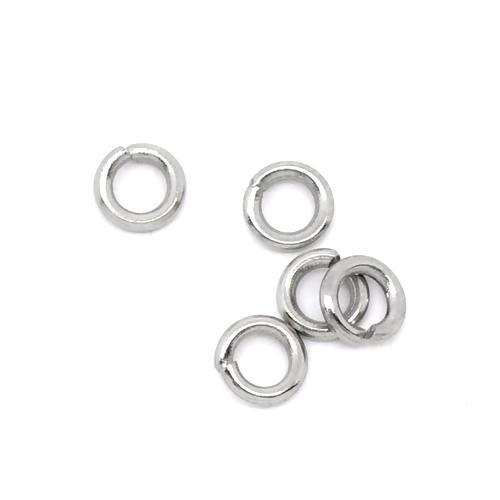 Jump Rings, Stainless Steel, Round, Open, Silver, 4x0.8mm - BEADED CREATIONS