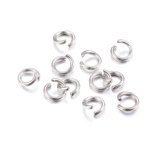 Jump Rings, Stainless Steel, Round, Open, Silver, 5x0.5mm - BEADED CREATIONS