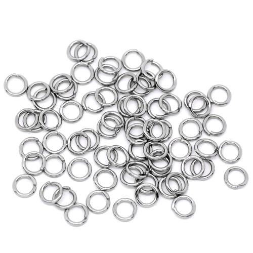 Jump Rings, Stainless Steel, Round, Open, Silver, 5x0.8mm - BEADED CREATIONS