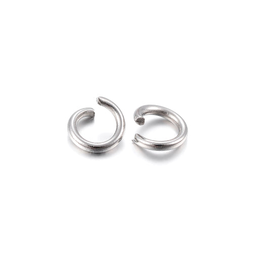 Jump Rings, Stainless Steel, Round, Open, Silver, 6x0.6mm - BEADED CREATIONS