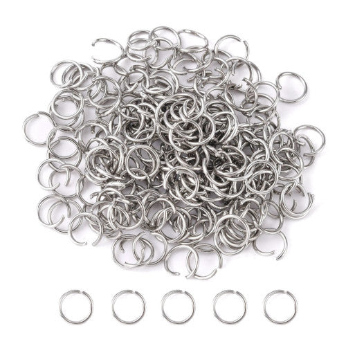 Jump Rings, Stainless Steel, Round, Open, Silver, 6x0.7mm - BEADED CREATIONS