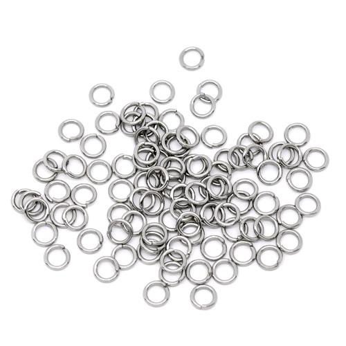 Jump Rings, Stainless Steel, Round, Open, Silver, 6x1mm - BEADED CREATIONS