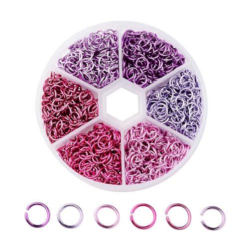 Jump Rings, Aluminium, Round, Open, Variety Pack, Pink, Purple, 6x0.8mm - BEADED CREATIONS