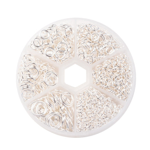 Jump Rings, Iron, Open, Round, Variety Pack, Silver Plated, 4-10x0.7-1mm - BEADED CREATIONS