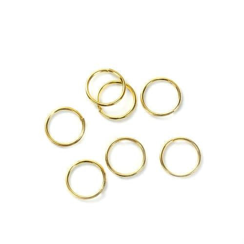 Jump Rings, Iron, Round, Open, Gold Plated, 8x0.7mm- BEADED CREATIONS