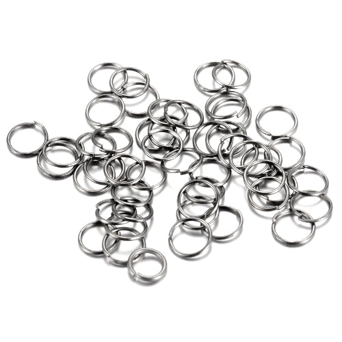 Jump Rings, Iron, Round, Open, Gunmetal Black, 6x0.7mm - BEADED CREATIONS