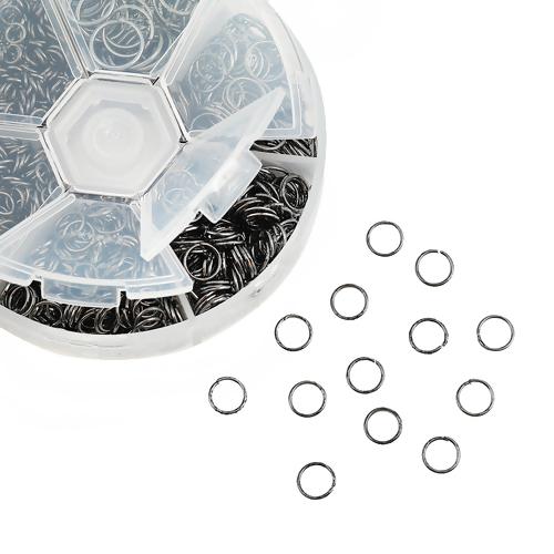 Jump Rings, Iron, Round, Open, Gunmetal Black, Variety Pack, 4-10x0.7-1mm - BEADED CREATIONS