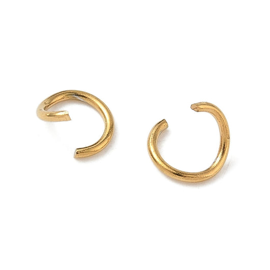 Jump Rings, Stainless Steel, Round, Open, 18K Gold Plated, 6x0.8mm - BEADED CREATIONS