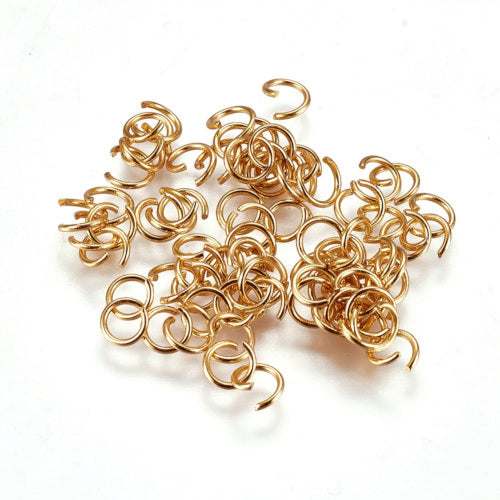 Jump Rings, Stainless Steel, Round, Open, Gold Plated, 5x0.7mm - BEADED CREATIONS