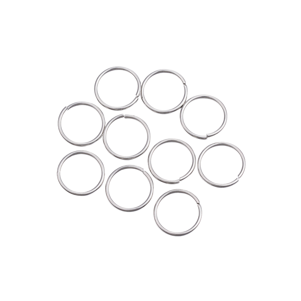 Jump Rings, Stainless Steel, Round, Open, Silver, 12x1mm - BEADED CREATIONS