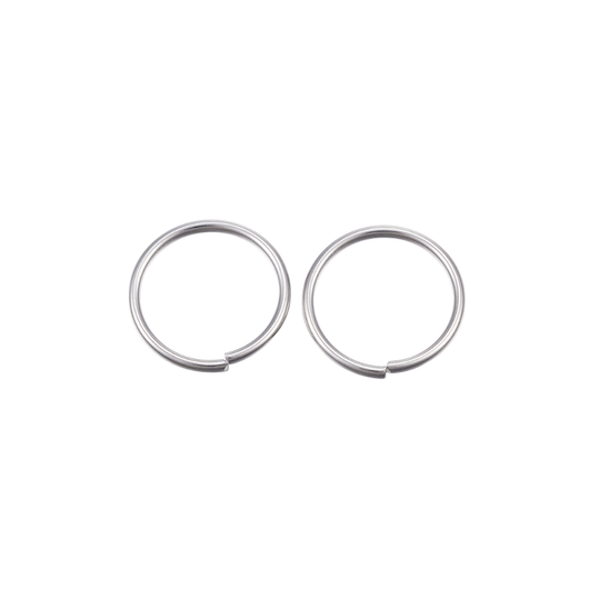 Jump Rings, Stainless Steel, Round, Open, Silver, 12x1mm - BEADED CREATIONS