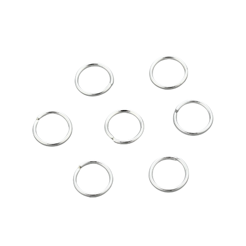 Jump Rings, Stainless Steel, Round, Open, Silver Plated, 8x0.9mm - BEADED CREATIONS