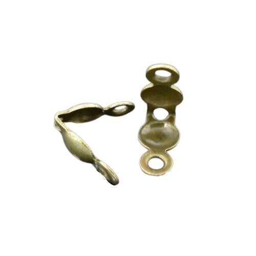 Knot Covers, Clamshell, With Double Loop, Antique Bronze, Alloy, 8mm - BEADED CREATIONS