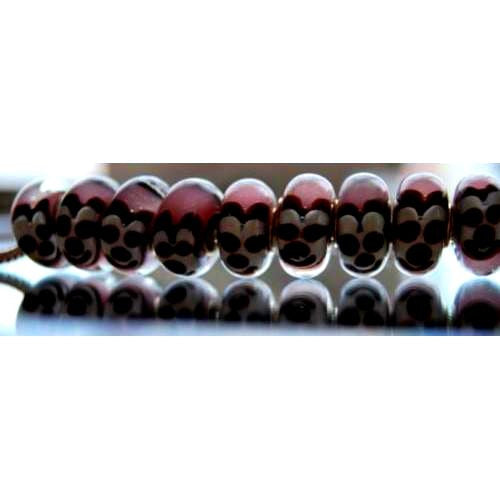 Large Hole Glass Beads, Transparent, Pink, Black, Mickey Mouse, 14x10mm - BEADED CREATIONS