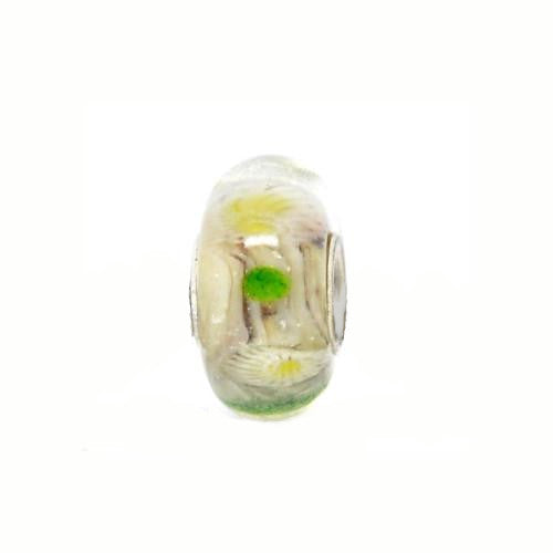 Large Hole Glass Beads, Transparent, Pastel Yellow, Green, 14mm - BEADED CREATIONS