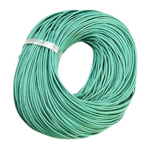Leather Cord, Natural, Light Cyan, Round, 2mm - BEADED CREATIONS
