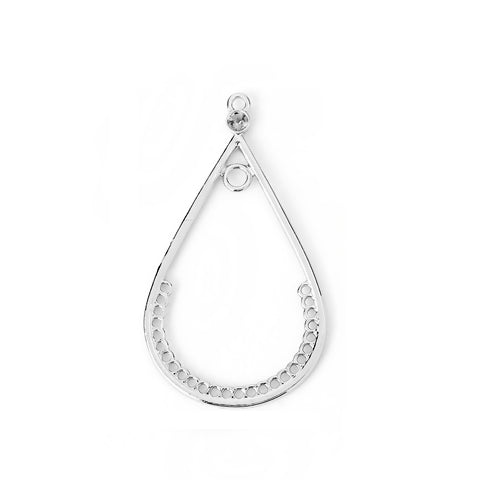 Links, Chandelier, Teardrop, 26-Loop, Silver, Alloy, 59mm - BEADED CREATIONS