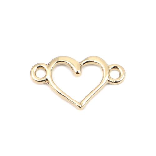 Links, Heart, Cut-Out, Gold Plated, Alloy, 15mm - BEADED CREATIONS