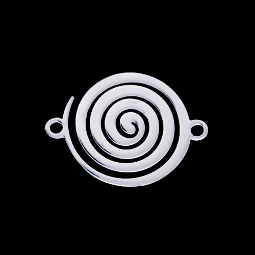 Links, Vortex, Round, Laser-Cut, Stainless Steel, Silver, 14mm - BEADED CREATIONS