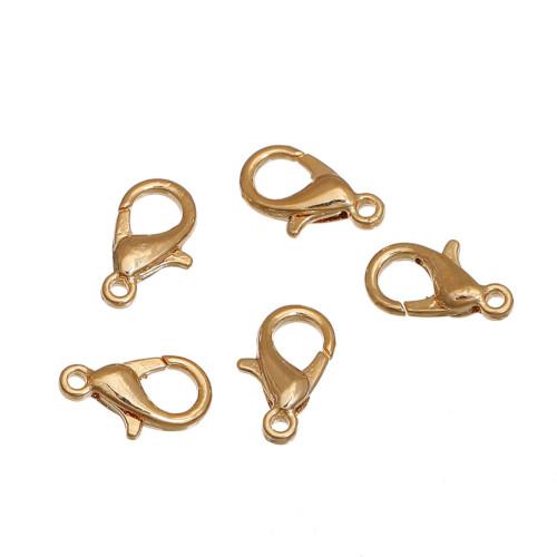 Lobster Claw Clasps, 14K Gold Plated, Alloy, 12x7mm - BEADED CREATIONS
