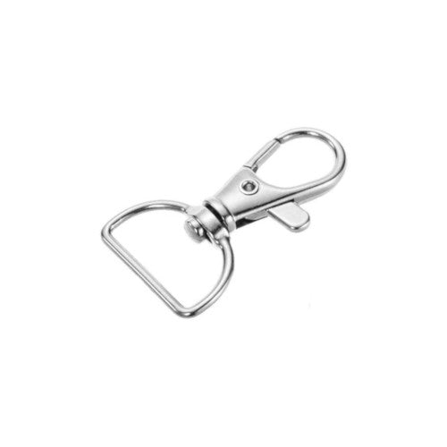 Lobster Claw Clasps, 360° Swivel, D-Ring, Silver Tone, Alloy, 20mm - BEADED CREATIONS