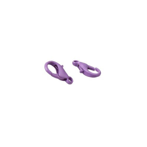 Lobster Claw Clasps, Purple, Color Plated, Alloy, 14x8mm - BEADED CREATIONS