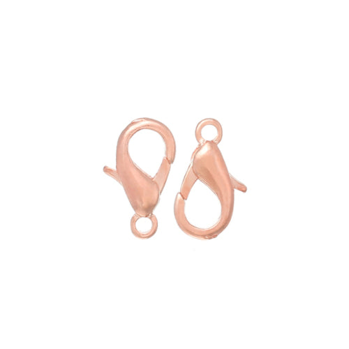 Lobster Claw Clasps, Rose Gold, Alloy, 10x6mm - BEADED CREATIONS
