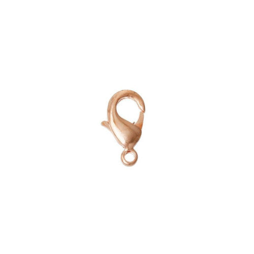 Lobster Claw Clasps, Rose Gold, Alloy, 12x7mm - BEADED CREATIONS