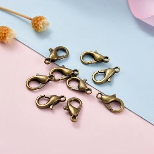 Lobster Claw Clasps, Antique Bronze, Alloy, 10x6mm - BEADED CREATIONS