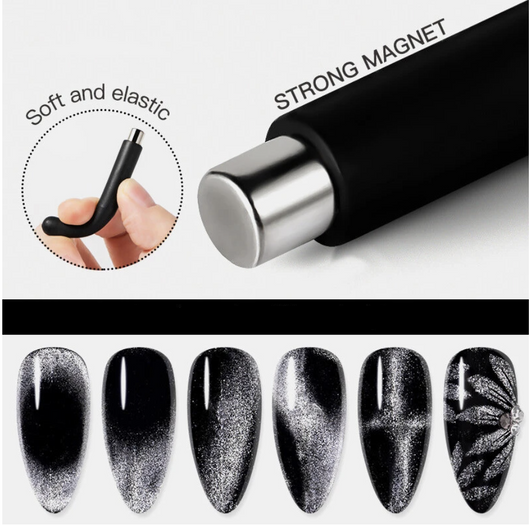 Magnet Nail Tool, Cat Eye Magnet Nail Art, Soft, Flexible, Black - BEADED CREATIONS