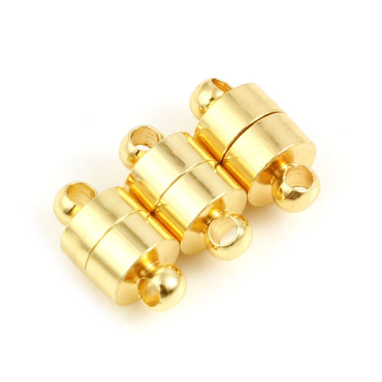 Magnetic Clasps, 18K Gold Plated, Brass, 12x6mm - BEADED CREATIONS