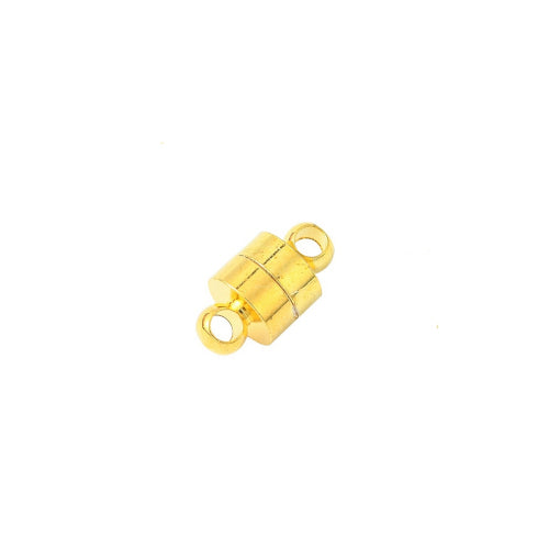 Magnetic Clasps, Cylinder, Gold Plated, Brass, 12x6mm - BEADED CREATIONS