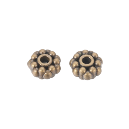 Metal Spacer Beads, Daisy, Antique Bronze, Alloy, 8mm - BEADED CREATIONS