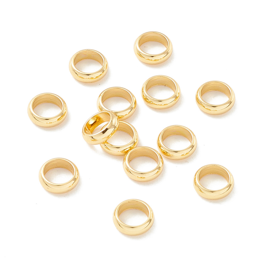 Metal Spacer Beads, Round, Open, 18K Gold Plated, Stainless Steel, 6mm - BEADED CREATIONS