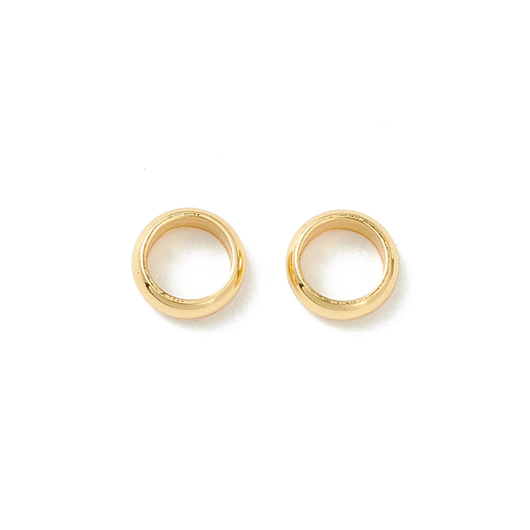 Metal Spacer Beads, Round, Open, 18K Gold Plated, Stainless Steel, 6mm - BEADED CREATIONS