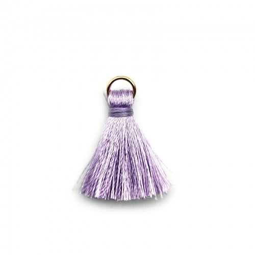 Mini Tassels, With Gold Jump Ring, Mauve, Polyester, 25mm - BEADED CREATIONS