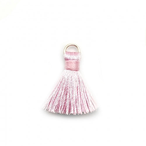 Mini Tassels, With Gold Jump Ring, Pink, Polyester, 25mm - BEADED CREATIONS