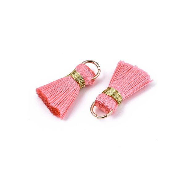 Mini_Tassels_With_Gold_Jump_Ring_Pink_17-21mm - BEADED CREATIONS
