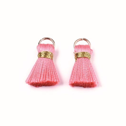 Mini_Tassels_With_Gold_Jump_Ring_Pink_17-21mm - BEADED CREATIONS