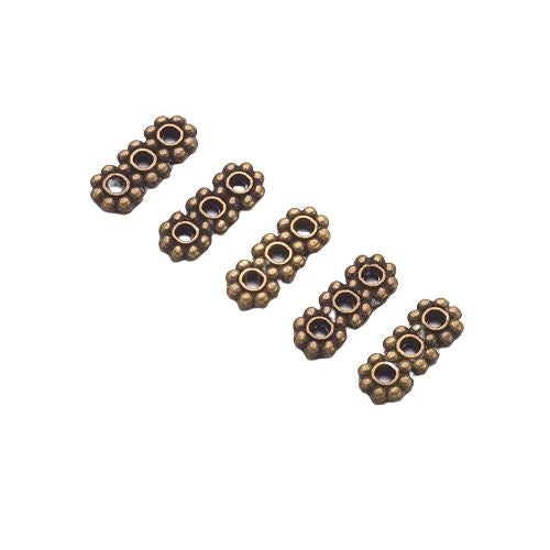 Multi-Strand Links, Rectangle, 3-Hole, Antique Bronze, Alloy, 10.5mm - BEADED CREATIONS