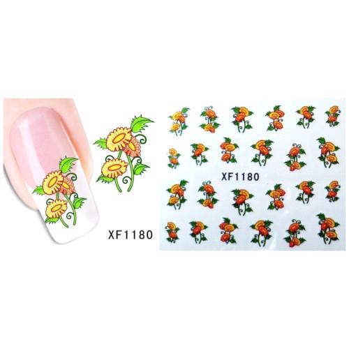 Nail Art Decals, Water Transfer Sliders, Flowers, Yellow. XF1180 - BEADED CREATIONS