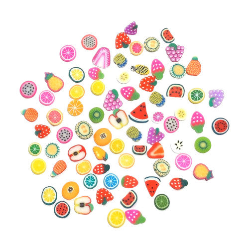 Nail Art Decorations, Polymer Clay Fimo Slices, Butterflies And Tutti Frutti, Assorted - BEADED CREATIONS