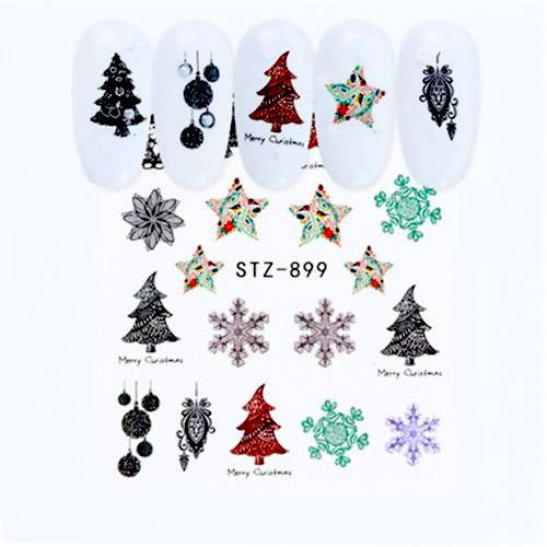 Nail Art Sliders, Water Transfer Decals, Christmas Theme, Multicolored, 899 - BEADED CREATIONS