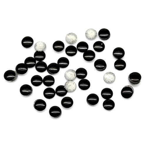 Nail Art Studs, Metal, Round, Black, 3mm - BEADED CREATIONS